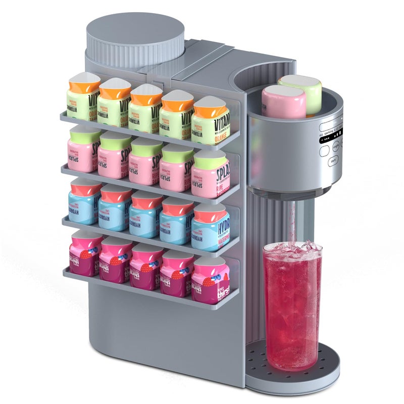 aismile Flavor Storage Holder Compatible With Ninja Thirsti Max, Side-mounted 4-tier flavore water drops organiser, space-saving design, easy to access,Holds 20 Flavore Water Drops - Image 1