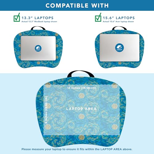 LAPGEAR MyStyle Portable Lap Desk with Cushion - Starry Blue - Fits up to 15.6 Inch Laptops - Style No. 45339 - Image 3