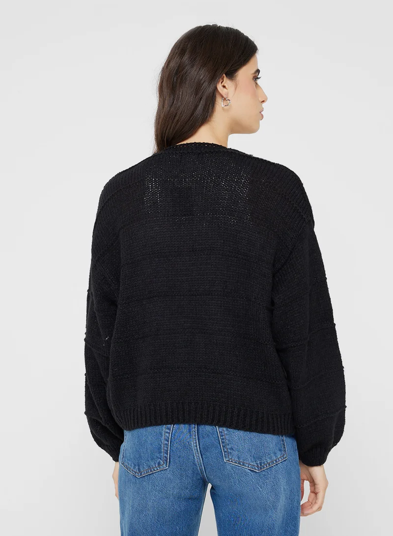 جينجر Fine Knitted Textured Cardigan