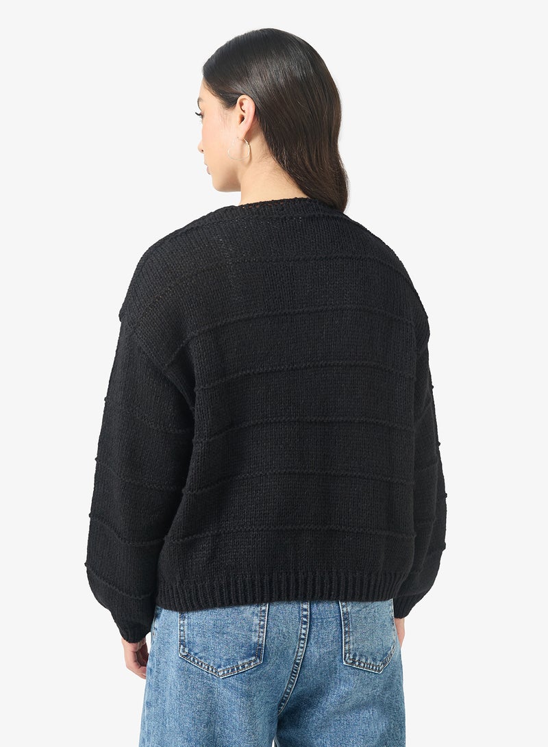 Ginger Fine Knitted Textured Cardigan - Image 2