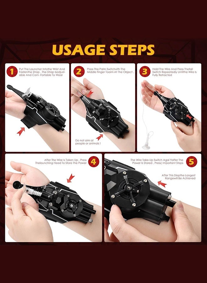 أورجنيزر لعبة إطلاق خيوط العنكبوت، أدوات رائعة لرماة الشبكات، بكرة من الحرير الحقيقي، ألعاب ممتعة رائعة للرجال والأطفال (داكنة) - Image 2