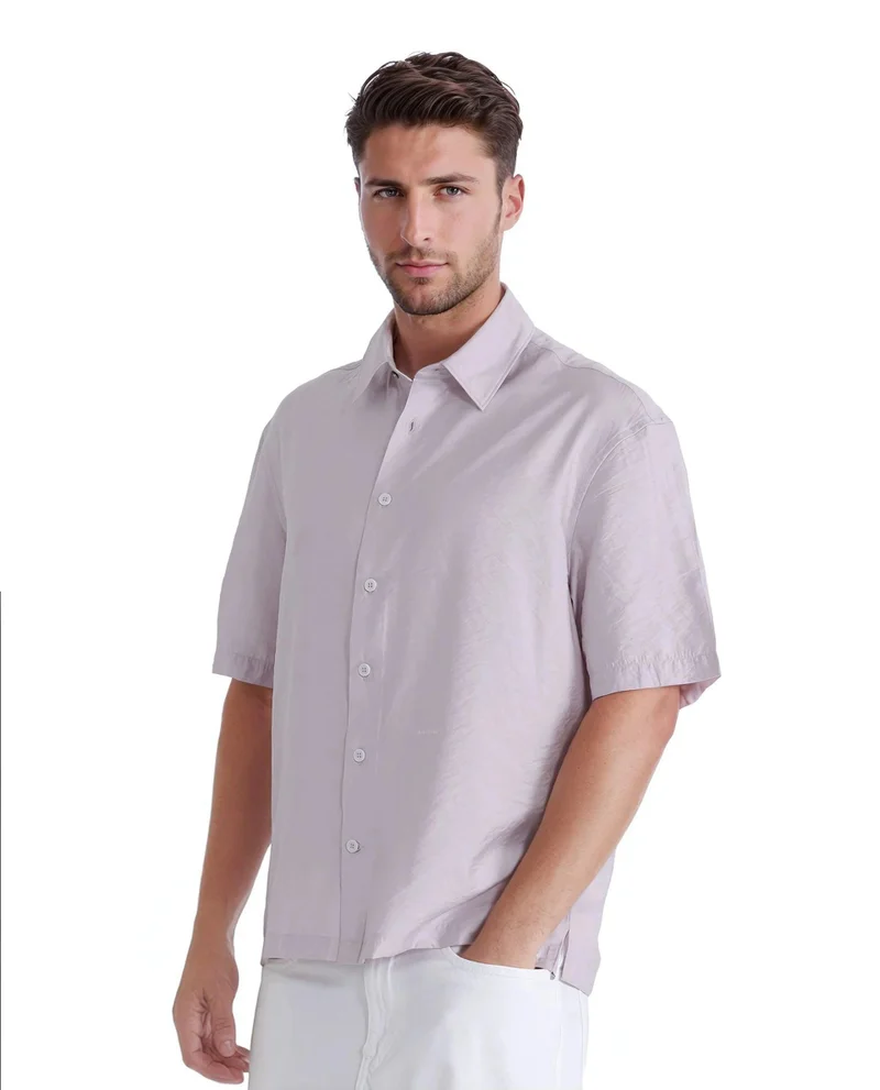 Rare Rabbit Men's Boxy Fit Plain Shirt