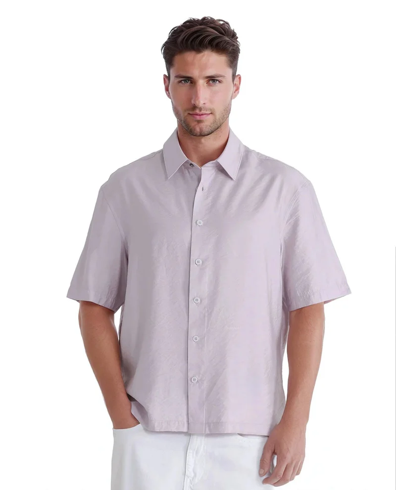 Rare Rabbit Men's Boxy Fit Plain Shirt