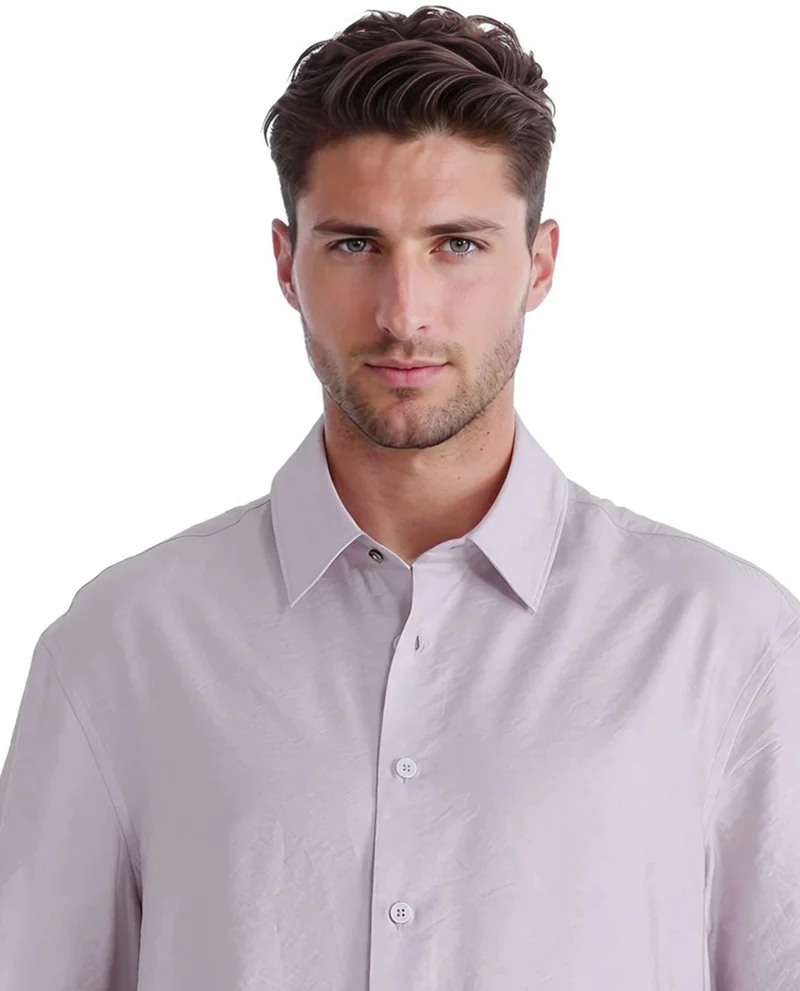 Rare Rabbit Men's Boxy Fit Plain Shirt