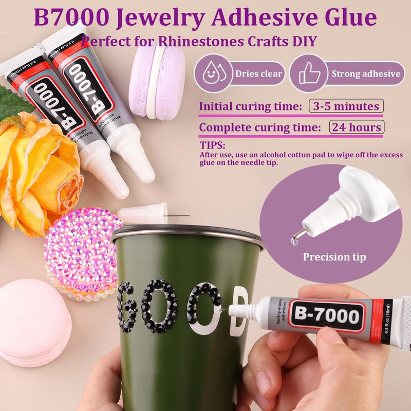 TINKRSTUFF 25000Pcs Resin Rhinestones for Crafting, Black 2-6mm Mixed Sizes Non Hotfix Flatback Gems with 1Pcs Glue, Bedazzling Crystal for DIY Craft Clothing Mugs Tumblers Shoes Fabric Decor Nail Art - Image 5