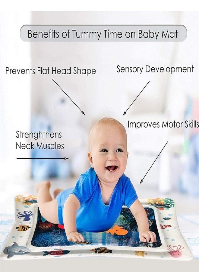 NIGHTSTAR Baby Kids Inflatable Tummy Time Water Play Mat | Leakproof Water-Filled Sensory Activity Toy for Babies | Indoor & Outdoor Fun Play Center | 3-12 Months Boys & Girls (Pack 1) - Image 3