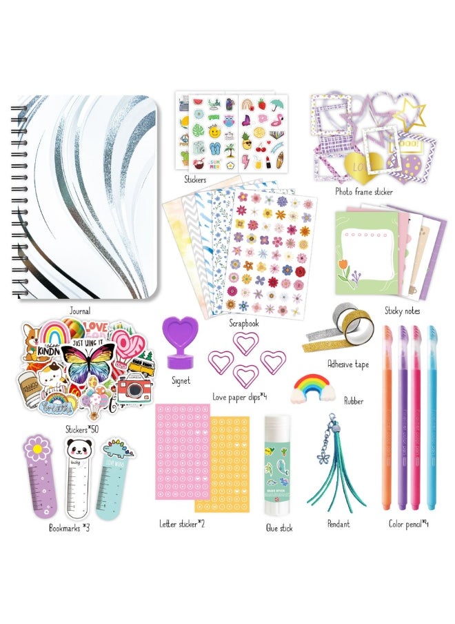 Daytoyz DIY Journal Set for Kids - 4+ Creative Scrapbooking Kit  Personalized Decorating Kit with Stickers, Washi Tape & Coloring Tools  Girls & Boys Art & Craft Set  - Image 2