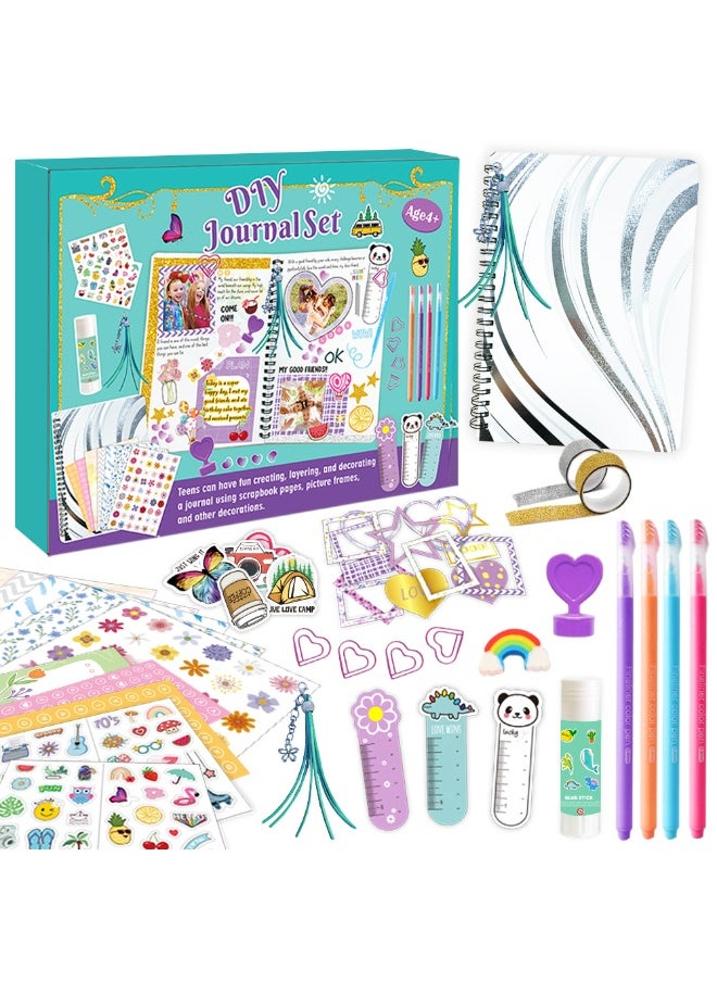 Daytoyz DIY Journal Set for Kids - 4+ Creative Scrapbooking Kit  Personalized Decorating Kit with Stickers, Washi Tape & Coloring Tools  Girls & Boys Art & Craft Set  - Image 1
