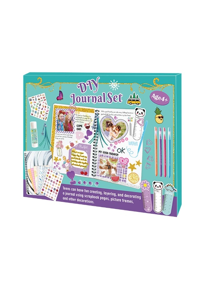 Daytoyz DIY Journal Set for Kids - 4+ Creative Scrapbooking Kit  Personalized Decorating Kit with Stickers, Washi Tape & Coloring Tools  Girls & Boys Art & Craft Set  - Image 4