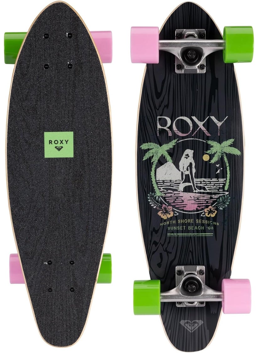 Roxy Roxy Mini Pintail Cruiser Skateboard Islands 25 Inches  Perfect for Boys Girls and Kids Ages 8  Stylish Durable Skateboard for Young Riders and Beginners  - Image 1