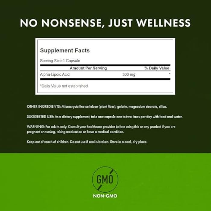 Swanson Alpha Lipoic Acid Health Supplement 300 mg 120 Capsules - Image 3