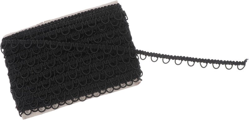 10m Dark Curved Edge Button Loop Trim for Sewing Wedding Dress Decoration, Elastic Handmade Clothing and Bag Accessories - Image 1