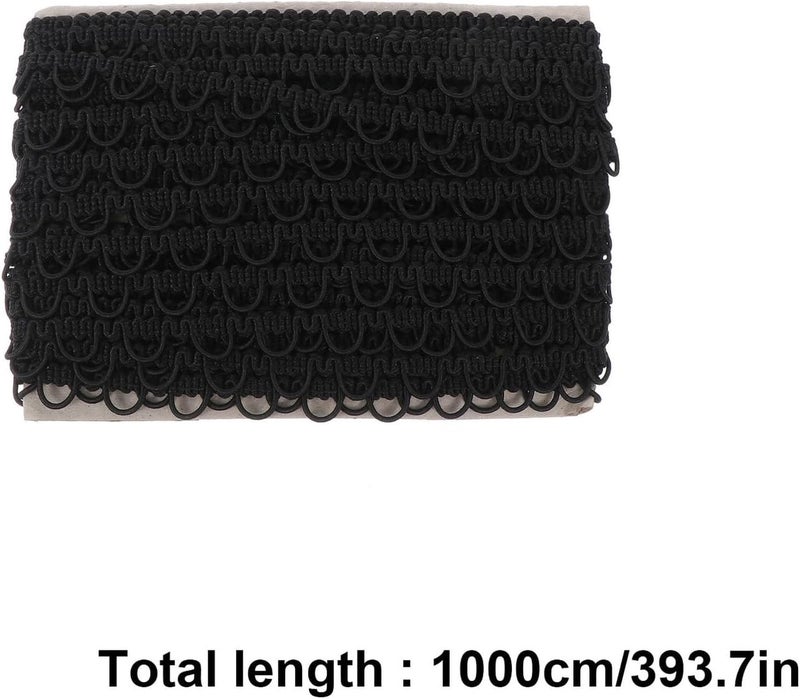 10m Dark Curved Edge Button Loop Trim for Sewing Wedding Dress Decoration, Elastic Handmade Clothing and Bag Accessories - Image 2