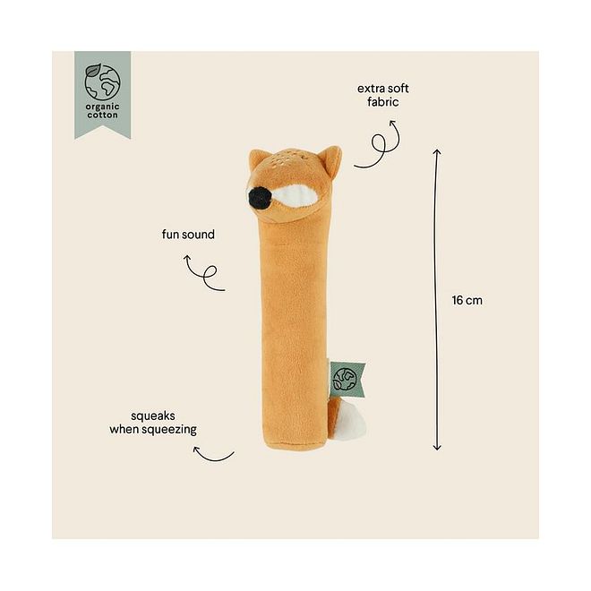 Trixie Mr. Fox Squeaker, Compact, Easy To Hold, Super Soft, 10 Months+, 16cm - Brown - Image 3