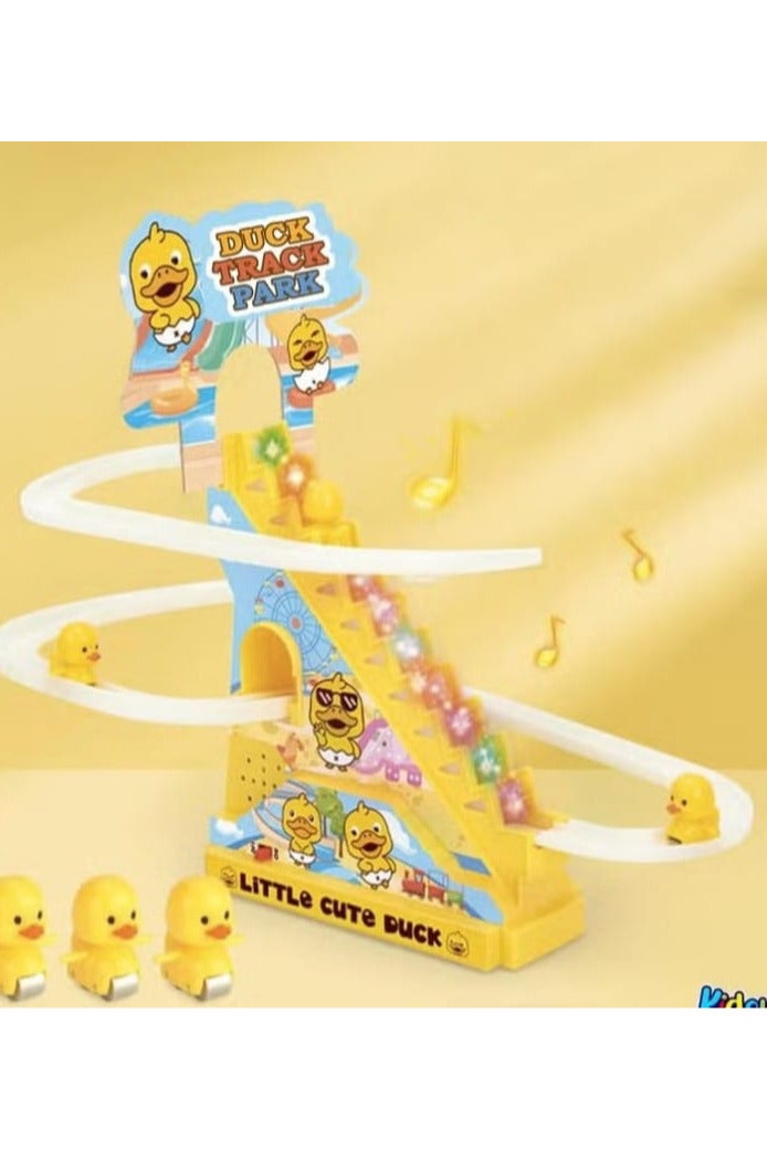 Kidology Kids Electric Stair Climbing Track Toy, Spinning Duck Toys with Flashing Lights and Music for Toddler Boys Girls (Track and 3 Ducks) - Image 3