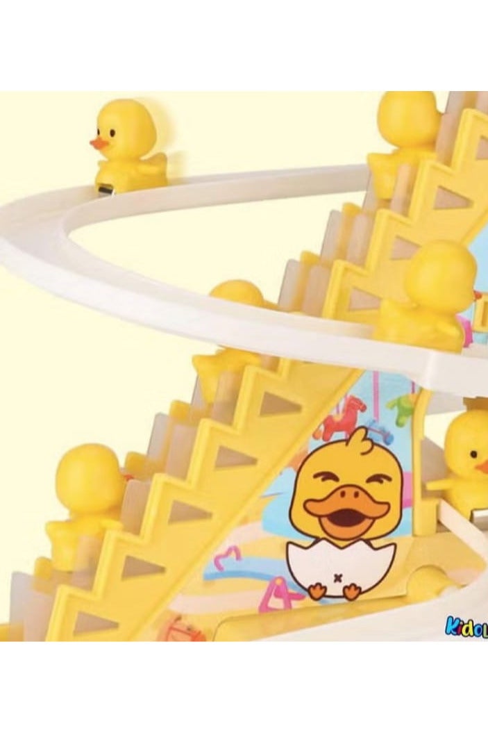 Kidology Kids Electric Stair Climbing Track Toy, Spinning Duck Toys with Flashing Lights and Music for Toddler Boys Girls (Track and 3 Ducks) - Image 2
