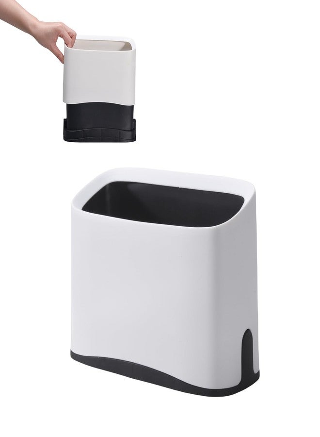 PETOCAT Cat Litter Scoop Holder Universal Scooper Storage Caddy for Most Kitty Poop Shovel, Durable Removable Pet Pooper Stand for Plastic / Metal Waste Scoops, Double-Layer Mini Desktop Trash Can - L White - Image 1