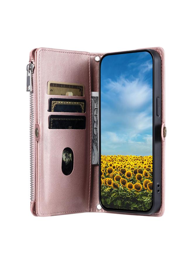 S-TOP Case For Motorola Moto G15 Leather Stitching Multi-card Slot Zipper Phone Case - Image 4