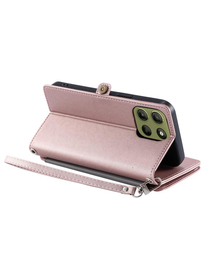 S-TOP Case For Motorola Moto G15 Leather Stitching Multi-card Slot Zipper Phone Case - Image 5