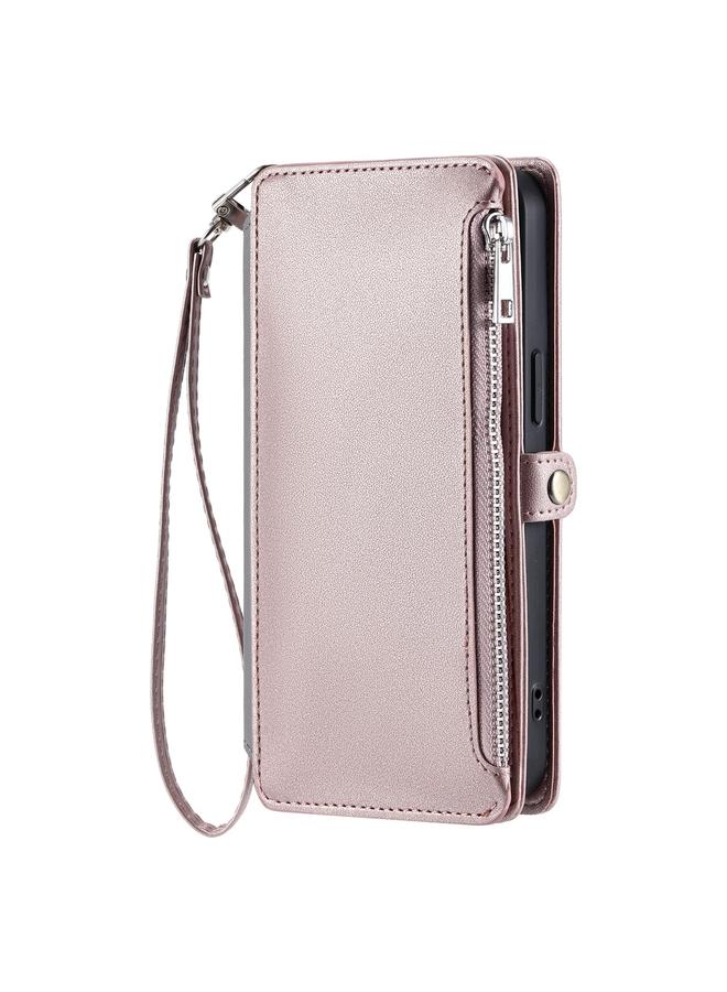 S-TOP Case For Motorola Moto G15 Leather Stitching Multi-card Slot Zipper Phone Case - Image 2