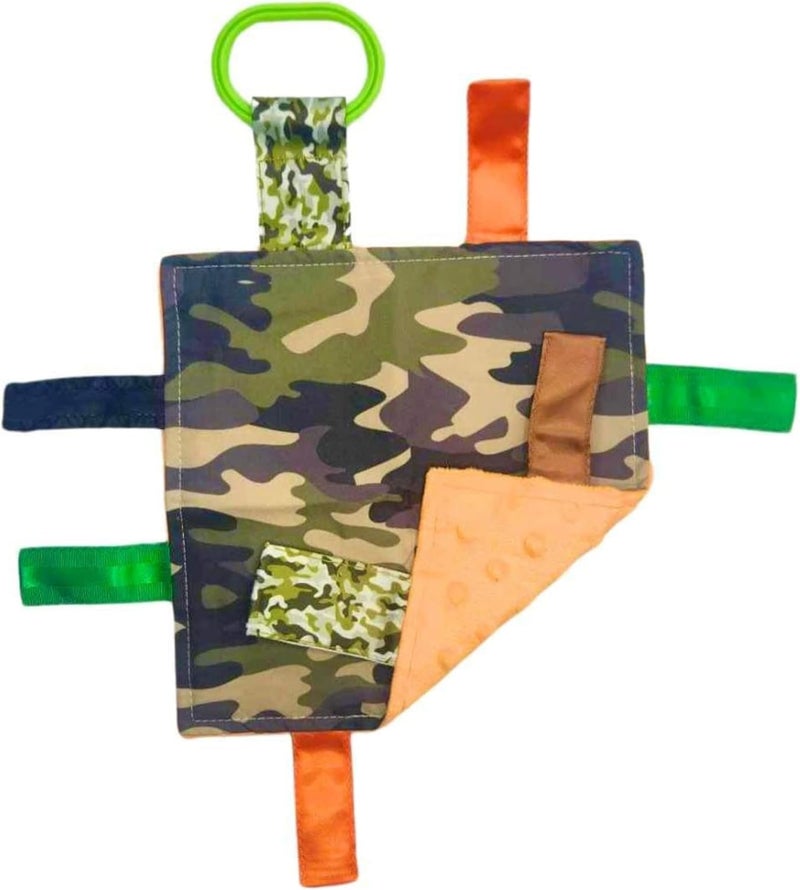 The Learning Lovey Baby Jack  Co 8x8 Hunting Camo Lovey Tag Toys  Baby Crinkle Toys  Crinkle Toys for Baby  Soft  Safe  Learn Shapes  Colors  Ideal Baby Toy  BPA Free wStroller Clip - Image 3