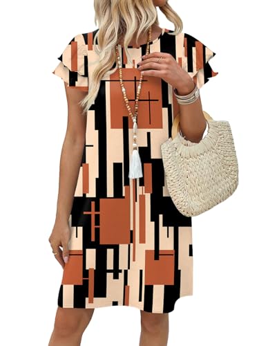 OFEEFAN Plaid Dresses for Women 2026 Spring Summer Sundresses Beach Vacation Boho Clothes Hawaiian Casual Outfits Print 08 L - Image 2