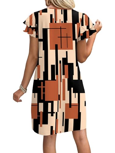 OFEEFAN Plaid Dresses for Women 2026 Spring Summer Sundresses Beach Vacation Boho Clothes Hawaiian Casual Outfits Print 08 L - Image 4