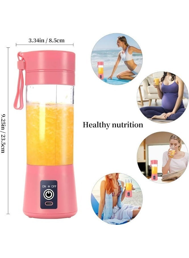 DoubleCare Portable Blender for Smoothies and Shakes, Personal Size Juicer Cup with 6 3D Blades, USB Rechargeable 380ml Mixer for Travel, Gym, Baby Food, and Office – Food Grade Material - Image 4