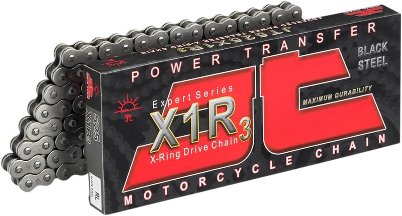 Chain JTC525X1R3116RL (525 Series) Black Steel 116 Link Heavy Duty X-Ring Chain with Connecting Link