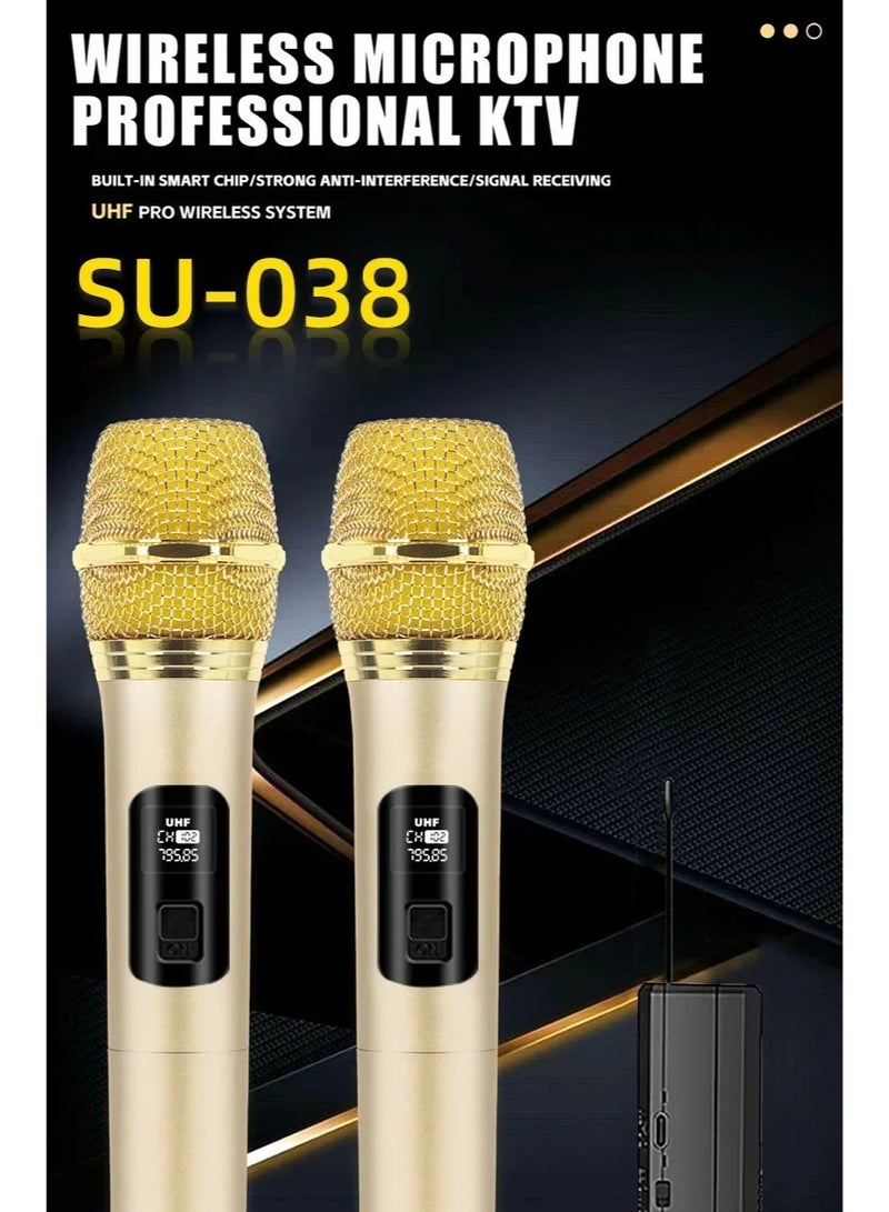 نظام ميكروفون لاسلكي ZFSZ 2.4G UHF، ميكروفونات يدوية مزدوجة للكاريوكي والفعاليات المباشرة - Image 5