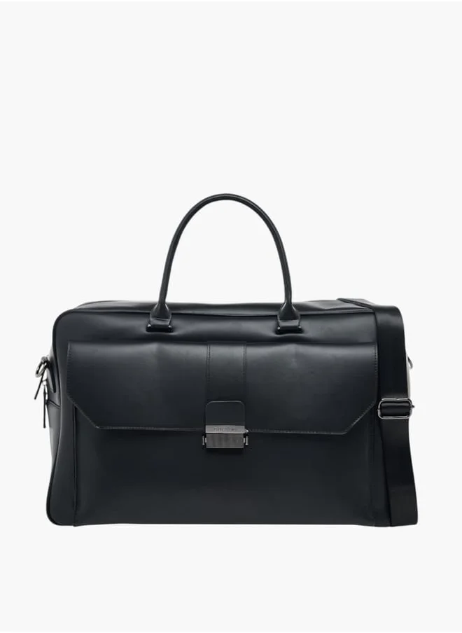 دوتشيني Men Solid Duffle Bag with Detachable Strap and Zip Closure