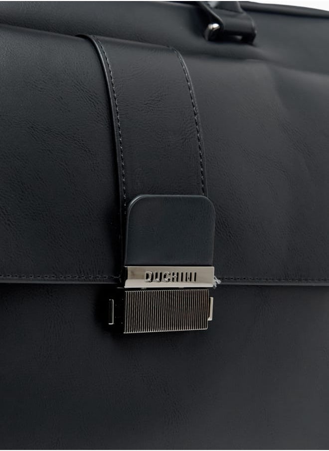 DUCHINI Men Solid Duffle Bag with Detachable Strap and Zip Closure  - Image 4