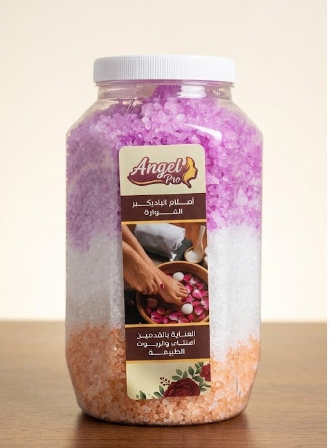 Effervescent pedicure salts for foot care with herbs and natural oils