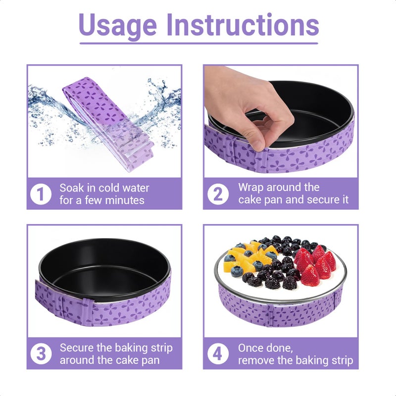 Hufopik 3-Piece Cake strips for even baking, Baking strips for cake pans, Baking Supplies and Cake leveler - Image 5