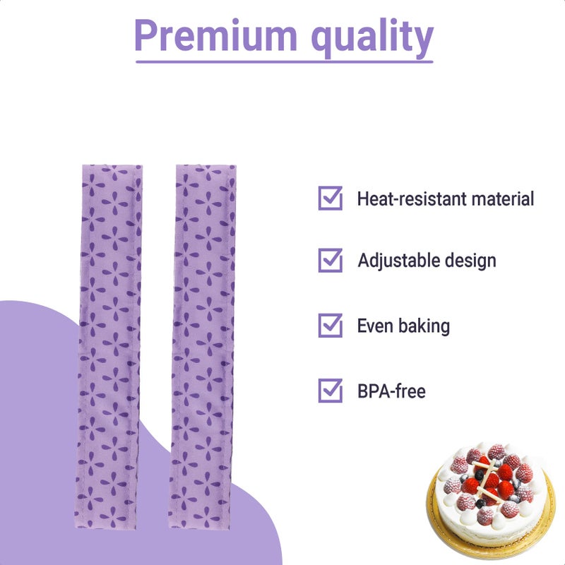 Hufopik 3-Piece Cake strips for even baking, Baking strips for cake pans, Baking Supplies and Cake leveler - Image 4