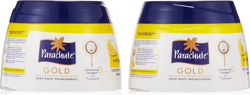Parachute Gold Anti Dandruff Hair Cream with Lemon & Coconut - 140ml (Pack of 2) for Smooth, Soft, and Conditioned Hair - Image 1