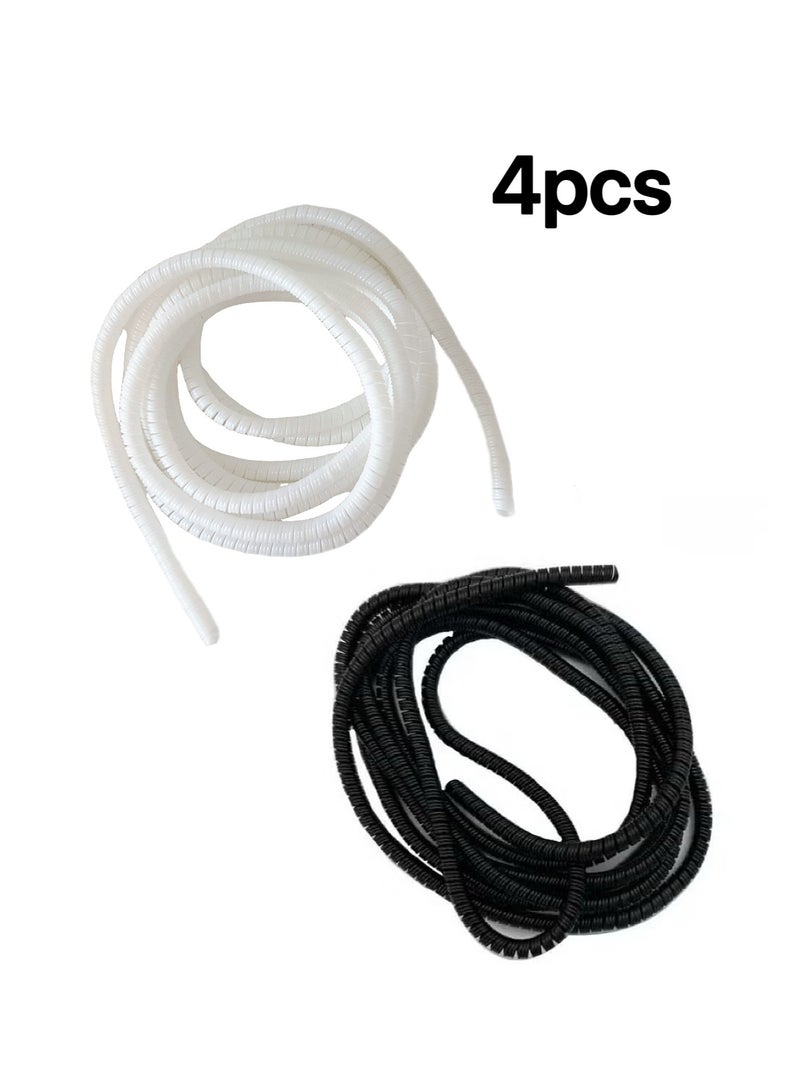 4Pcs 2m Spiral Cable Protector, Chargers Cable Protector Data Cable Protective Sleeve, Headphone Saver, Charger Protective Cover for Phone USB Prevent Pets from Biting The Cable - Image 1