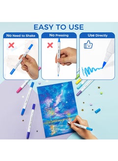 Ohuhu Ohuhu Acrylic Paint Markers 36 Colors: Dual Tips (Fine & Dot) Paint Pens High Opacity Acrylic Markers Waterproof Lightfast for Rock Painting Easter Eggs Wood Glass Ceramic Canvas  - Image 4