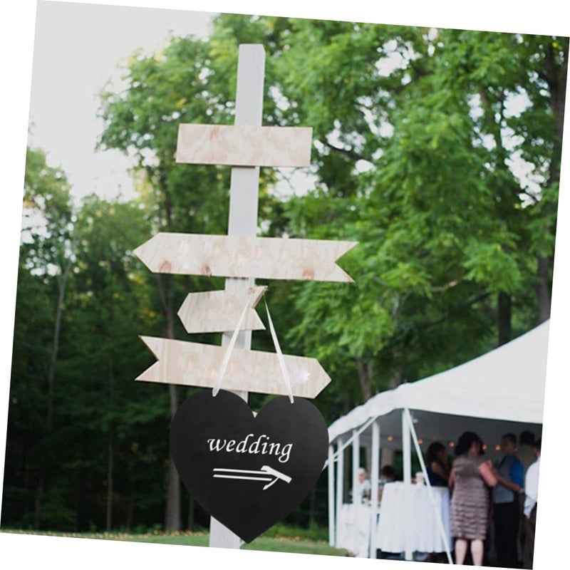 Double Sided Heart Shaped Hanging Blackboard Erasable Message Board With Linen Rope - Image 4
