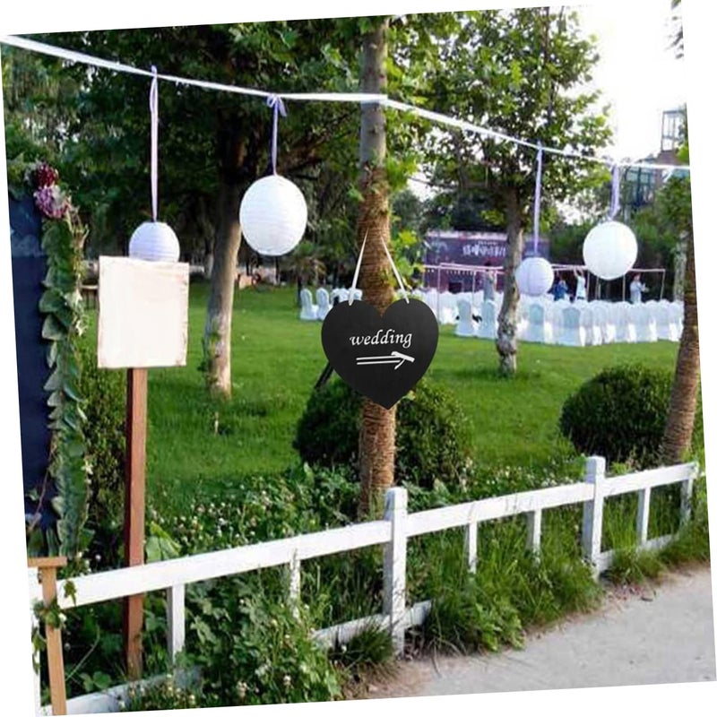 Double Sided Heart Shaped Hanging Blackboard Erasable Message Board With Linen Rope - Image 5