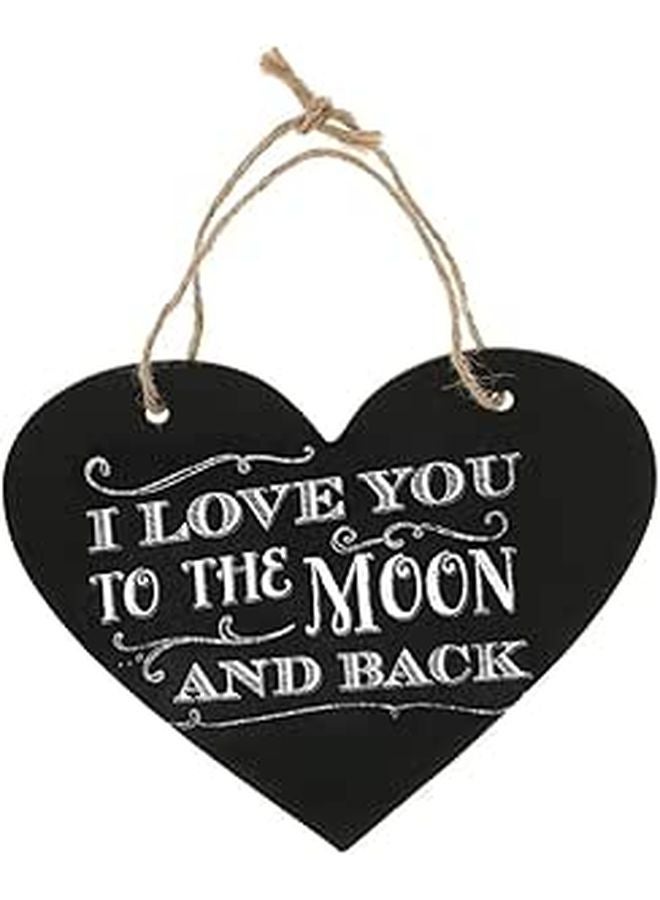 Double Sided Heart Shaped Hanging Blackboard Erasable Message Board With Linen Rope - Image 1