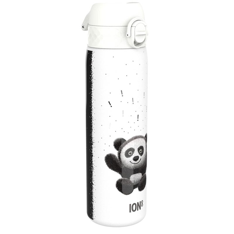 Ion8 Steel Water Bottle 600 ml20 oz Leak Proof Easy to Open Secure Lock Dishwasher Safe Flip Cover Fits Cup Holders Carry Handle Durable Scratch Resistant Raised Print Peeking Panda