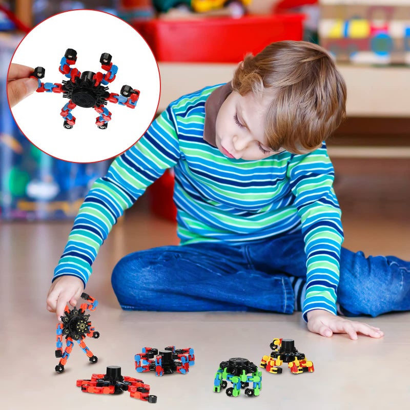 Jerify 40 Pack Funny Sensory Fidget Toy Transformable Chain Robot Finger Toy DIY Deformation Robot Mechanical Spinners Stress Relief Autistic Gifts for Adult Teen Prize Stuffer Party Favor (Classic) - Image 5