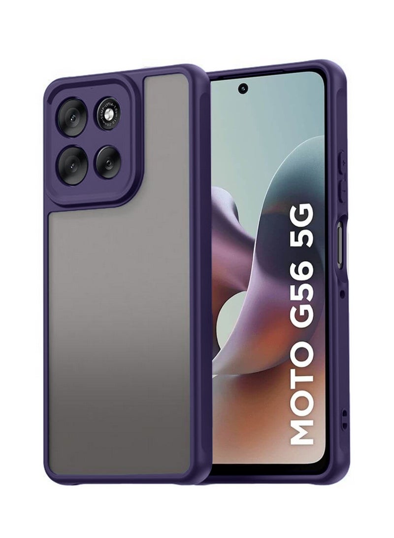 Wtech Motorola Moto G56 5G 2025 Hybrid TPU Silicone with Raised Camera Slim Armour Case Cover (MCAPSA) - Clear/Eggplant Purple - Image 1