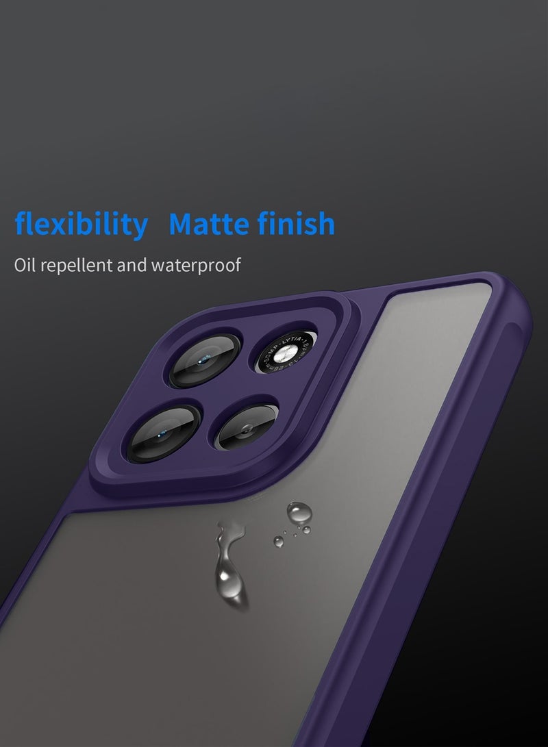 Wtech Motorola Moto G56 5G 2025 Hybrid TPU Silicone with Raised Camera Slim Armour Case Cover (MCAPSA) - Clear/Eggplant Purple - Image 4