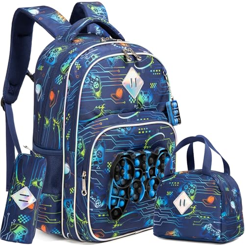 Meetbelify Backpack for Boys School Bag with Lunch Box for Elementary Kindergarten Kids Backpack Set for Boys Age 6-8 - Image 1