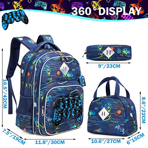 Meetbelify Backpack for Boys School Bag with Lunch Box for Elementary Kindergarten Kids Backpack Set for Boys Age 6-8 - Image 2