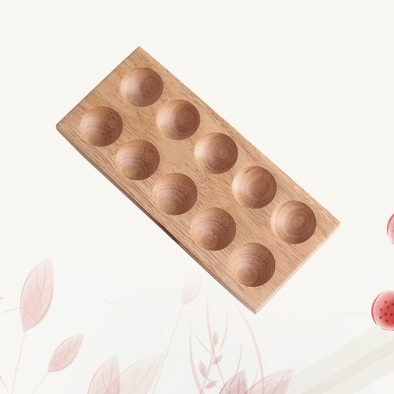 Rubberwood Egg Holder Storage Rack For Refrigerator With Slots And Organization - Image 4