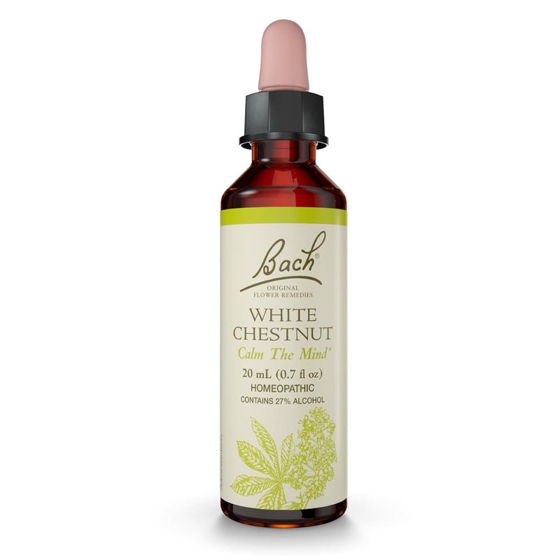 Nelson Bach Original Flower Remedies, White Chestnut - Calm The Mind - Natural Homeopathic Flower Essence for Emotional Balance - Vegan, Gluten Free, Sugar Free - 20mL Dropper