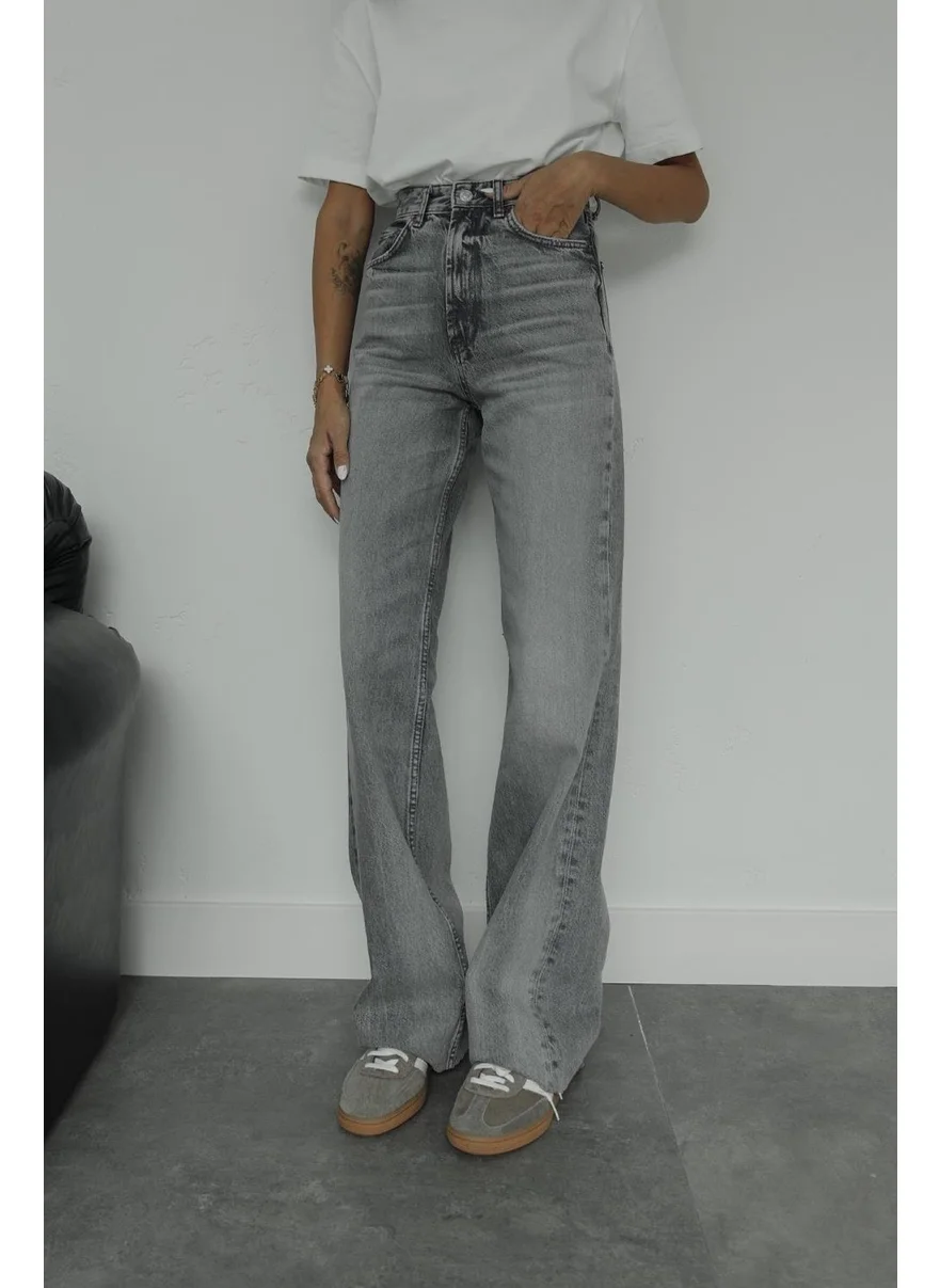 Havoş Grey Washed Straight Jeans